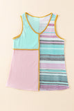 Contrast Trim Color Block V Neck Tank Top