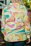 Plus Size Abstract Print Loose Tunic Shirt