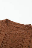 Crochet Lace Pointelle Knit Sweater