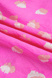 Bright Pink Printed Shirred Yoke Half Puff Sleeve Dress