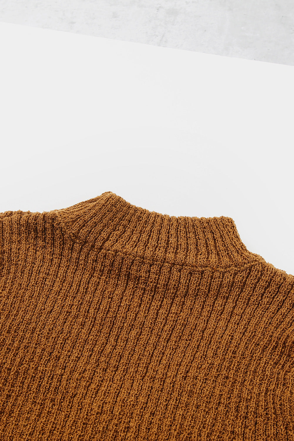 High Neck Hollow-out Crossed Wrap Knit Sweater