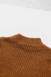 High Neck Hollow-out Crossed Wrap Knit Sweater