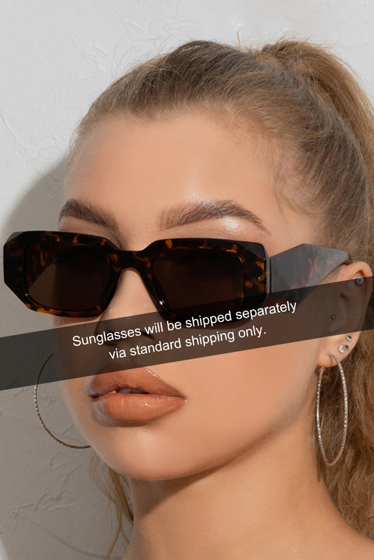 Amber Retro Square Frame Sunglasses