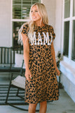 MAMA Letter Print Slit T-Shirt Dress