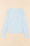 Mineral Wash Long Sleeve V-Neck Top