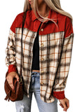 Contrast Corduroy Plaid Shacket