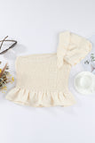 Ruffled One-shoulder Smocked Top