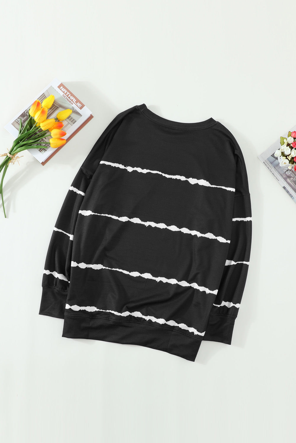 Striped Abstract Long Sleeve Casual Sweatshirt