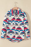 Aztec Print Button-up Turn Down Collar Shacket