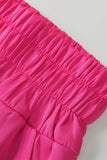 Pantalon de jogging taille smockée rose