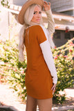 Pocketed Color Block Patchwork Long Sleeve Top