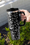 Leopard Print 40OZ Stainless Steel Portable Cup with Handle