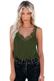 Solid Lace Splicing Tank Top