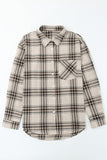 Chest Pocket Plaid Pattern Long Sleeve Shirt