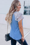 Tiered Lace Sleeve Knit Top