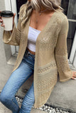 Pointelle Knit Open Front Cardigan