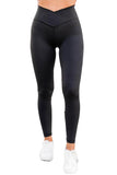 Leggings de yoga de sport à taille voûtée noire 