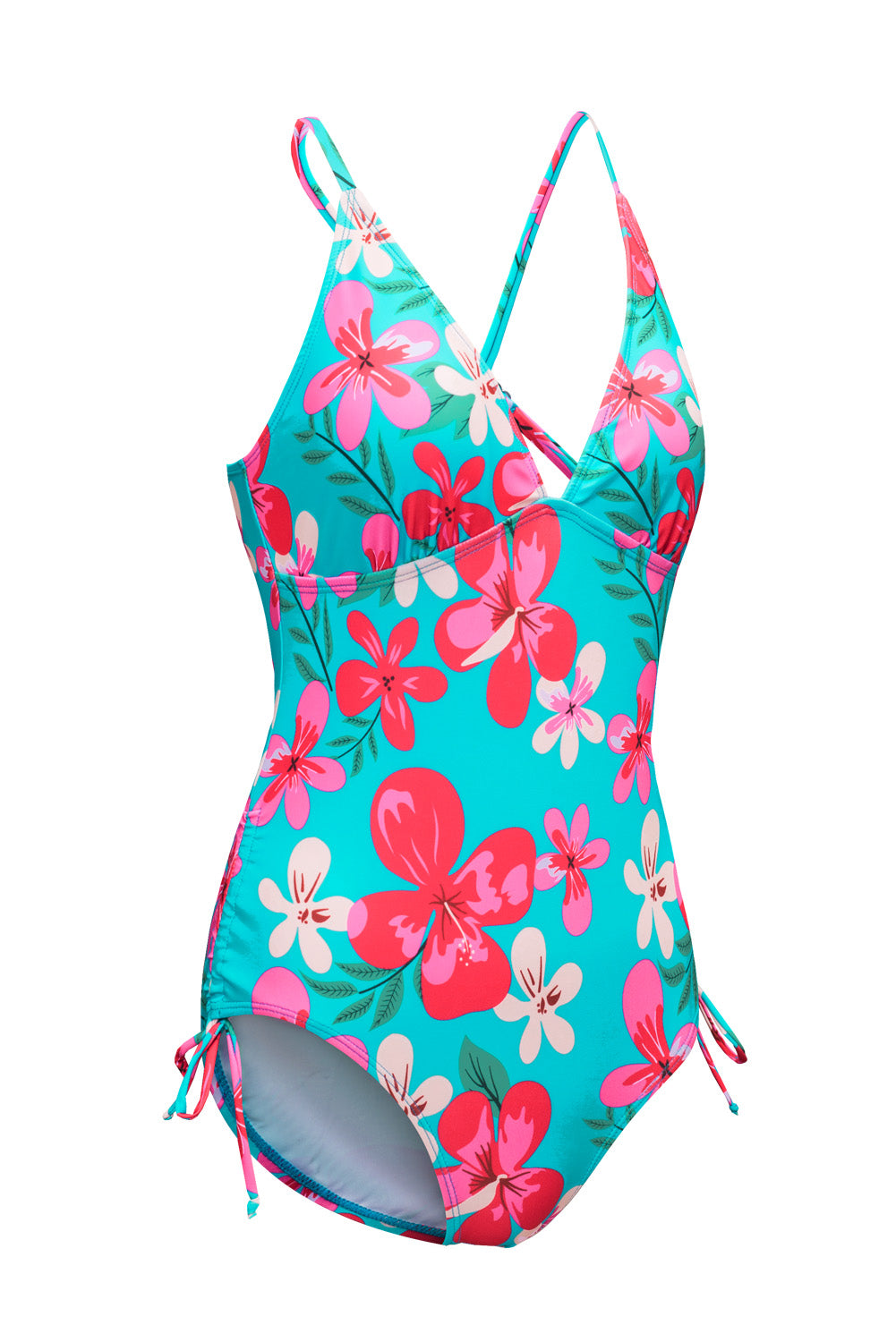 Flower Print Open Back One-piece Swimwear