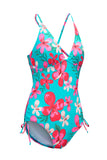 Flower Print Open Back One-piece Swimwear