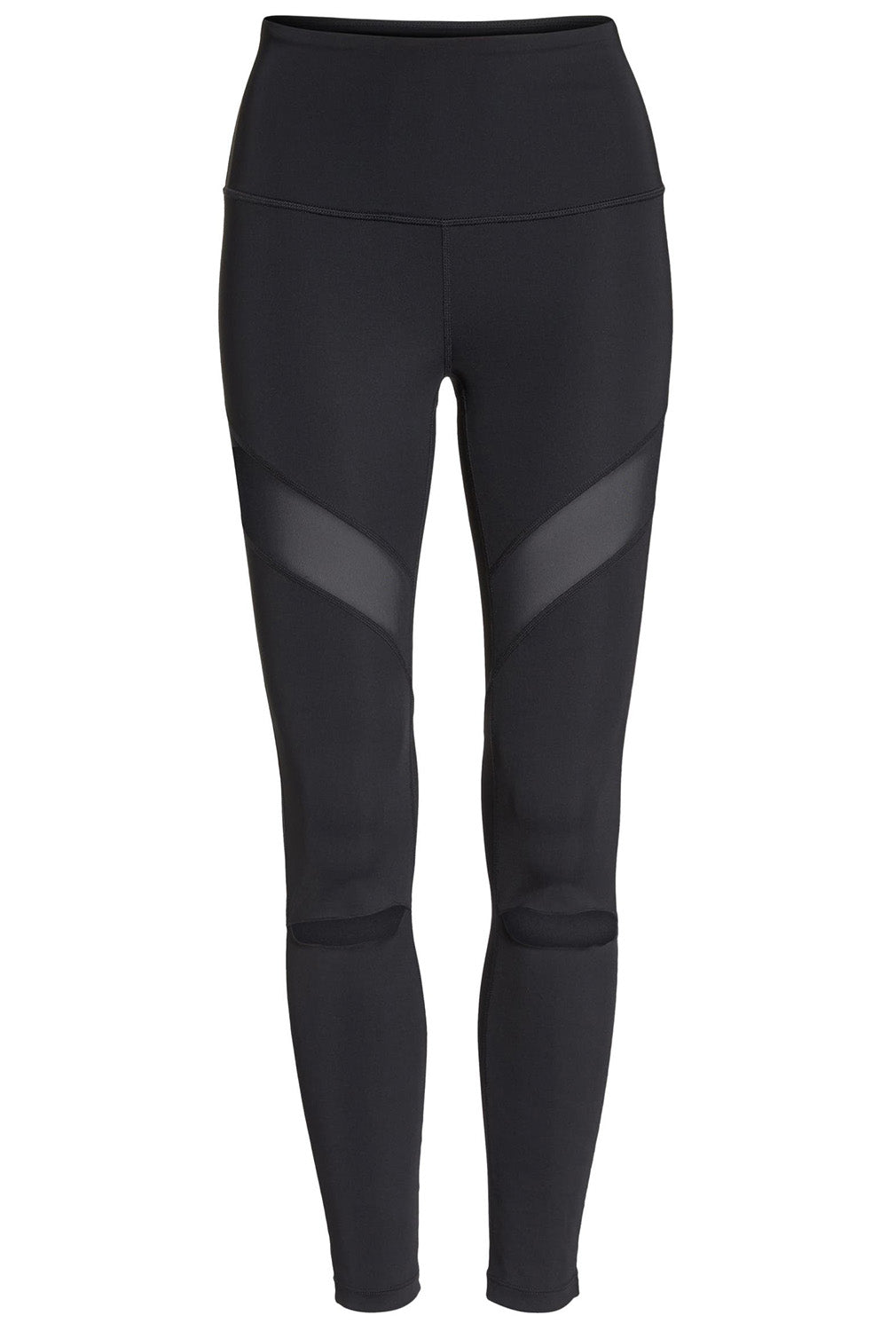 Legging skinny noir effet vieilli avec épissage en maille