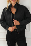 Black Solid Full Zipped Jacket