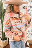 Western Aztec Print Button-Up Jacket