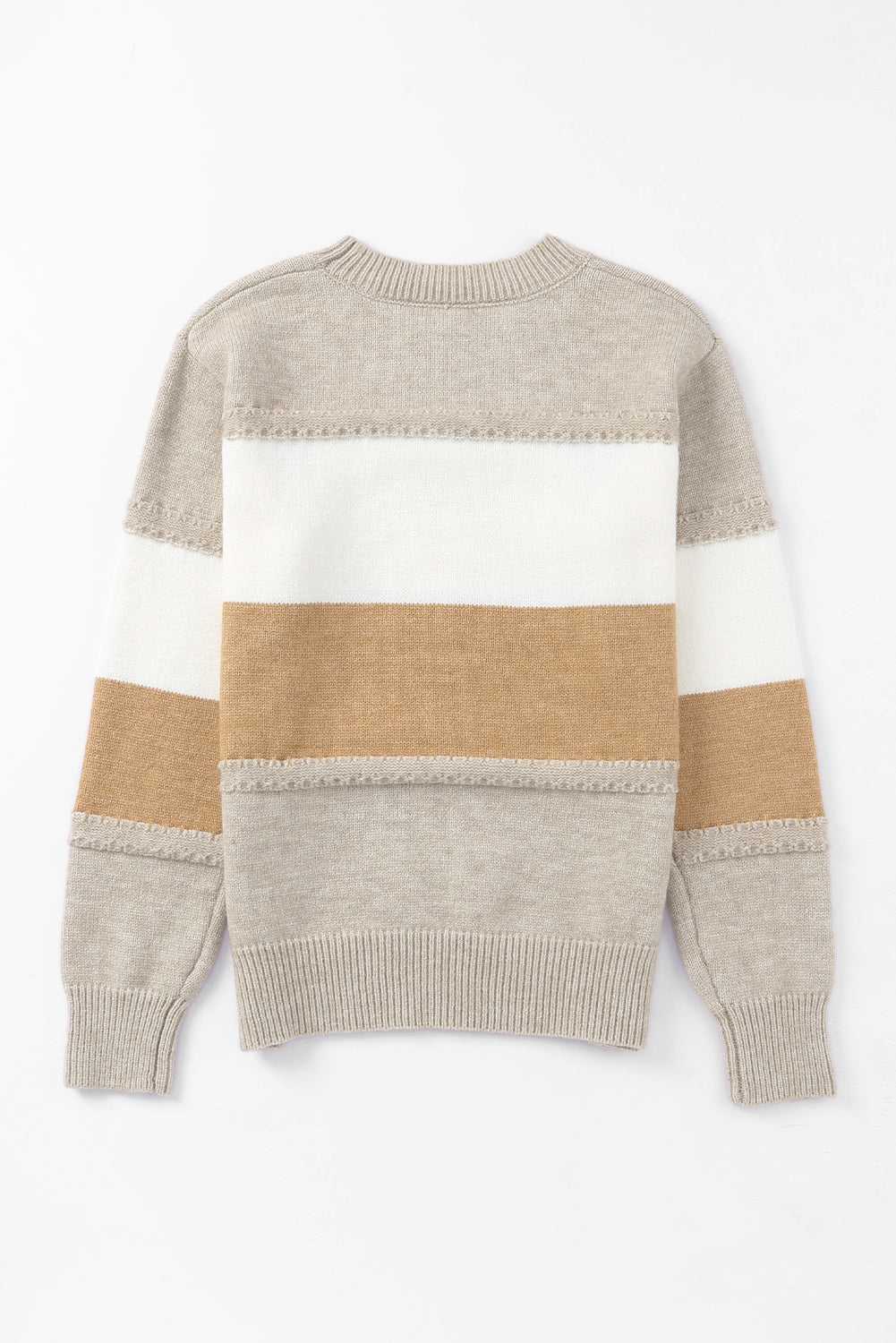 Chunky Striped Mock Neck Pullover Sweater