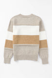 Chunky Striped Mock Neck Pullover Sweater