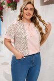 Chemisier à manches longues Dotty Floral Patchwork grande taille rose