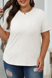 Khaki Casual Plain Crew Neck Tee