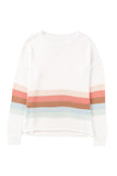 Ribbed Round Neck Striped Sweater