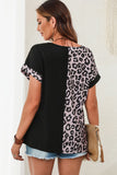 Rose Leopard Patchwork Tie Strap Tank Top