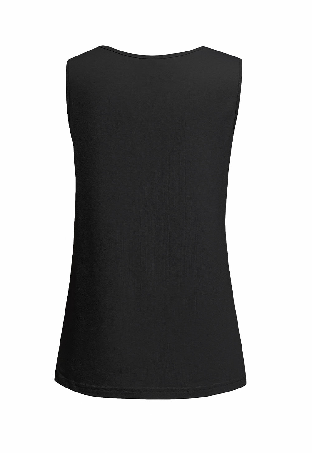 Solid Slim-fit V Neck Tank Top