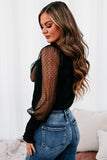 Mesh Long Sleeve Surplice Bodysuit