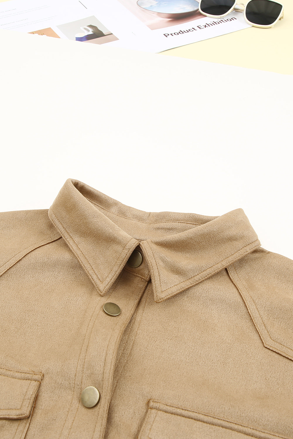 Snap Button Up Suede Jacket