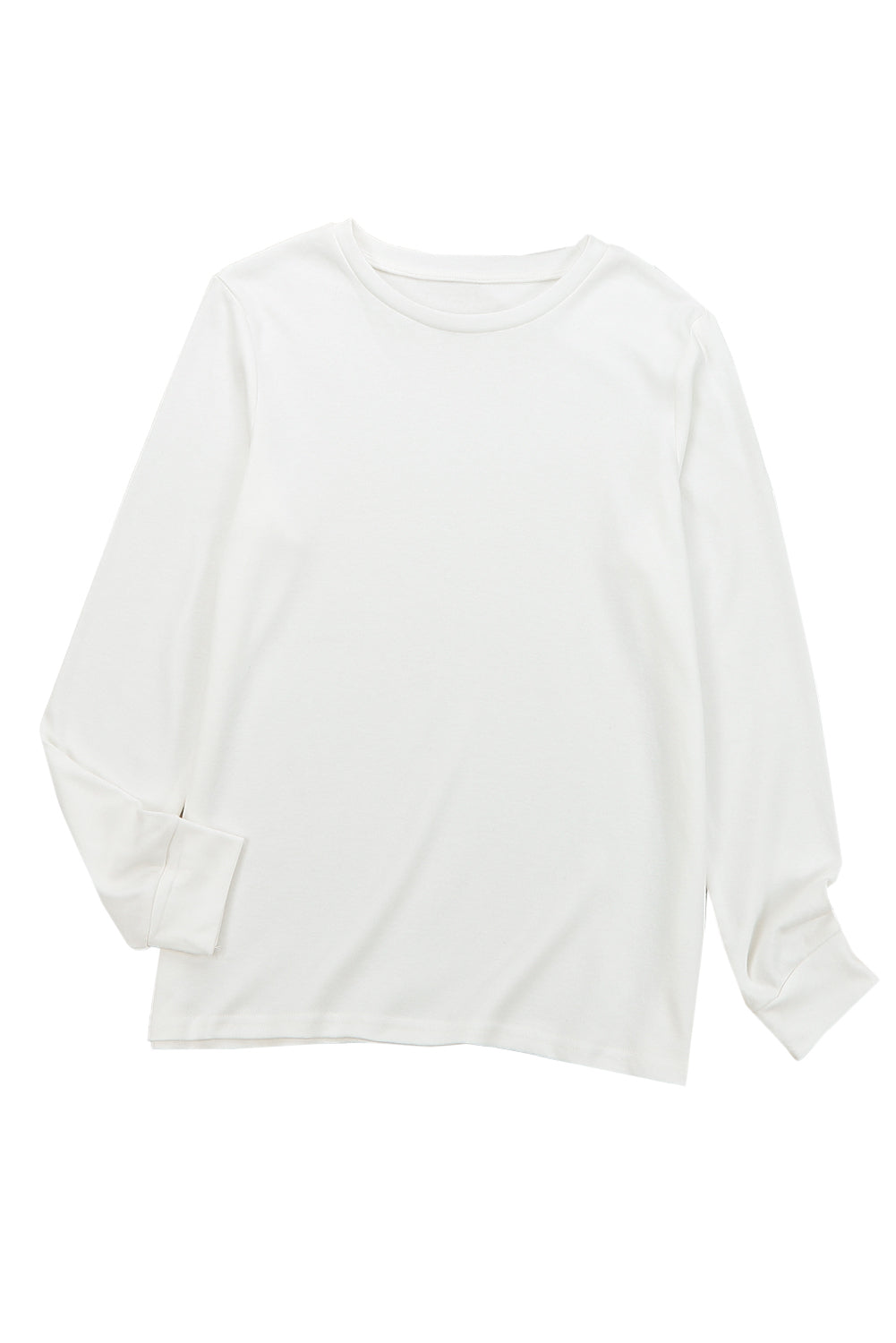 Plain Crew Neck Long Sleeve Top