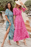 Paisley Print Boho Holiday Ruffle Tiered Maxi Dress