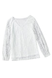 Loose Puff Sleeve Lace Blouse