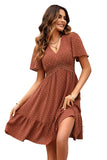 Swiss Dot Lace Splice Swing Dress