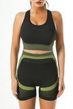 Textured U Neck Criss Cross Sports Bra