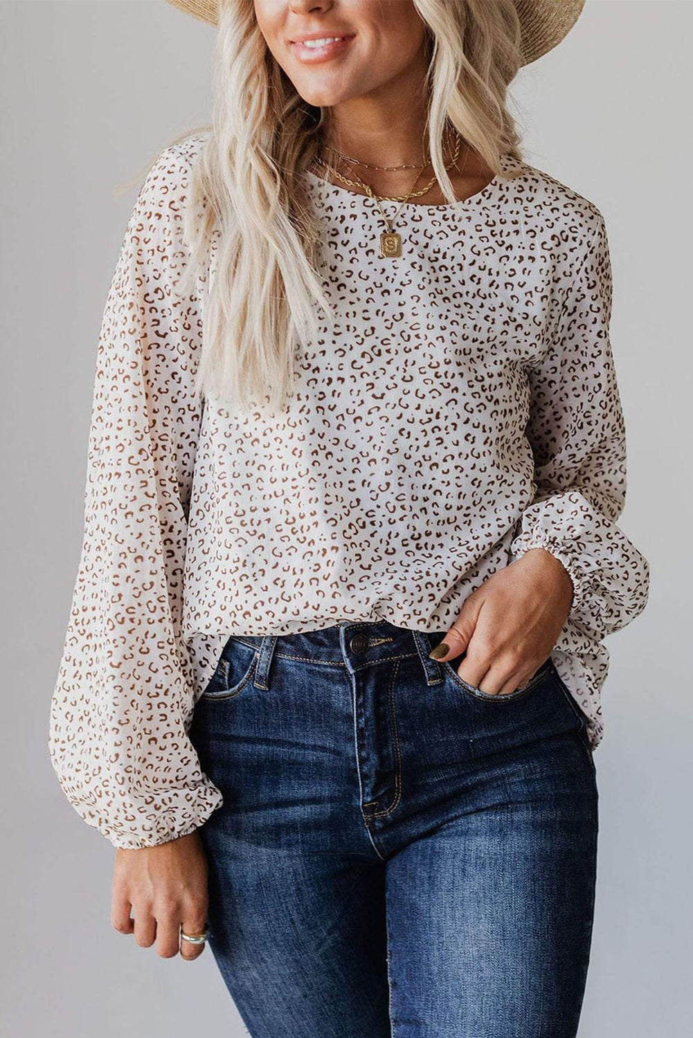 Crew Neck Long Sleeve Blouse