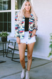 Aztec Print Button-up Turn Down Collar Shacket