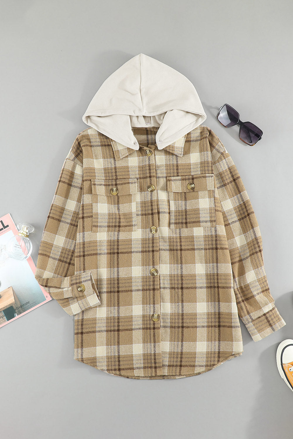 Plaid Shirt Hooded Jacket