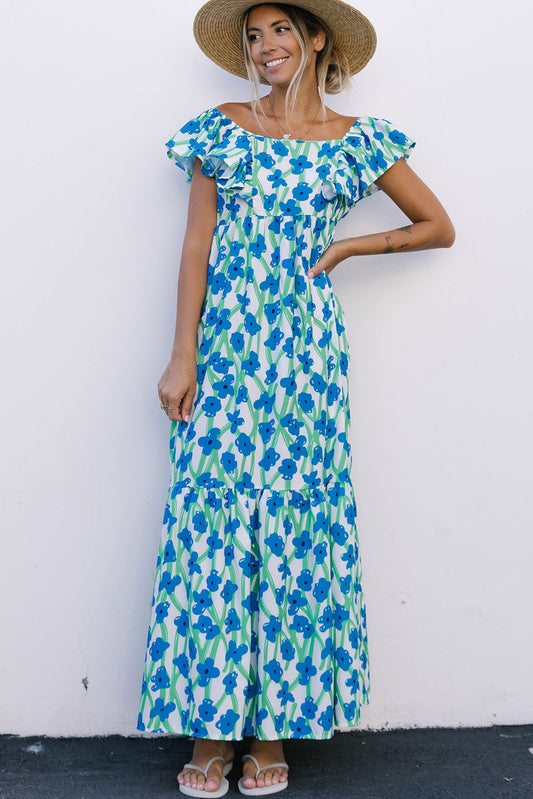 Boho Floral Print Maxi Dress