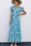 Boho Floral Print Maxi Dress