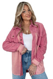 Colorblock Buttoned Flap Pocket Sherpa Shacket