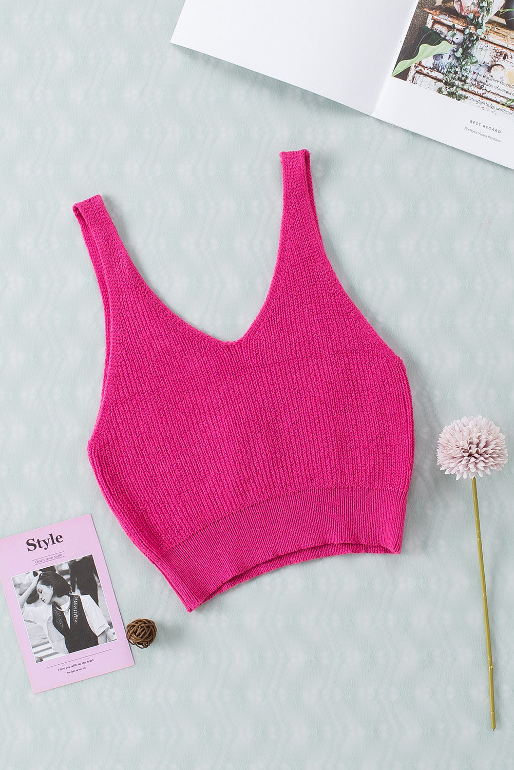 Cropped Woolen Knit Vest