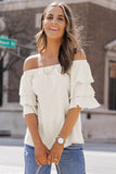 Tiered Ruffled Half Sleeve Off Shoulder Blouse