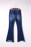 Distressed High Waist Flared Jeans