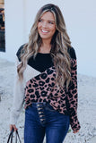 Leopard Colorblock Long Sleeve Top